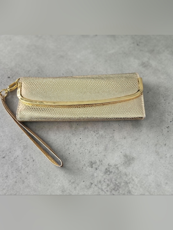 Handbags - Gold Textured Wristlet Clutch - Elegant Evening Bag - NWOT